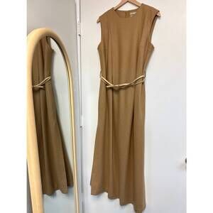 NEW MALEJ women's double belt dress in camel